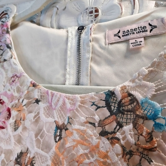 Nanette Lepore, Floral, Lace, Zip-up, Blouse - Picture 6 of 9